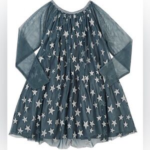 Stella McCartney Kids Silver Star Dress 6 mesh long sleeve